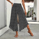 Pantalon palazzo noir à pois blancs pour femme – vue de face